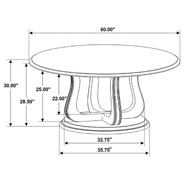 Gracie 60" Pedestal Dining Table