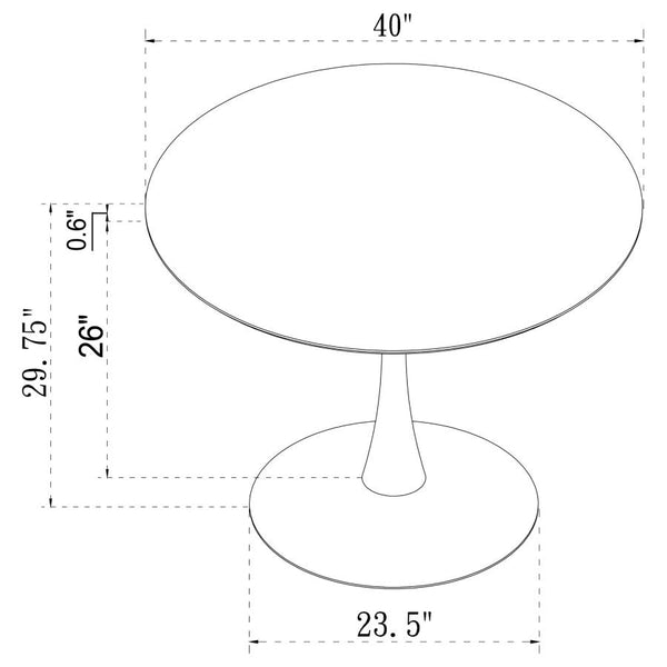 40" Faux Marble Dining Table