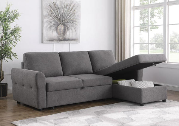 Narch Storage Sleeper Sectional Sofa Grey