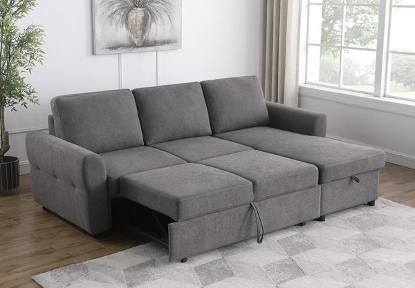 Narch Storage Sleeper Sectional Sofa Grey