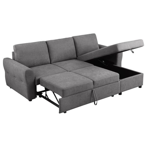 Narch Storage Sleeper Sectional Sofa Grey