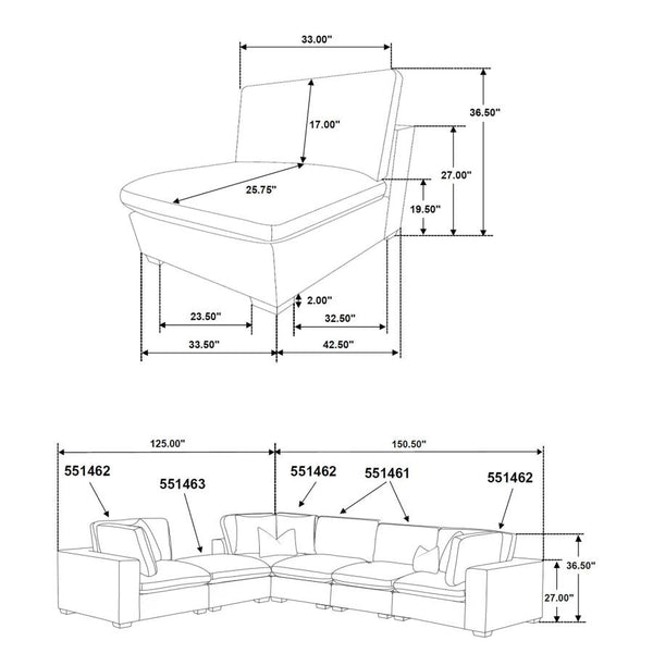 Abrams 5-piece Modular Sectional Sofa