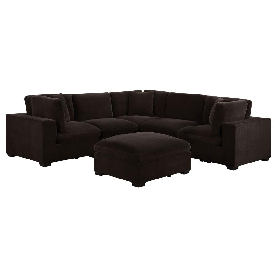 Deep Brown 6 Piece Sectional Sofa