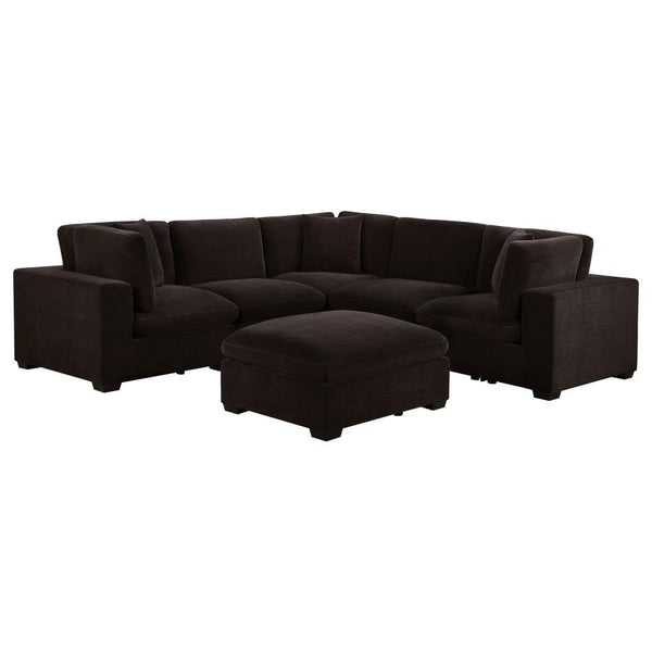 Deep Brown 4 Piece Sectional Sofa