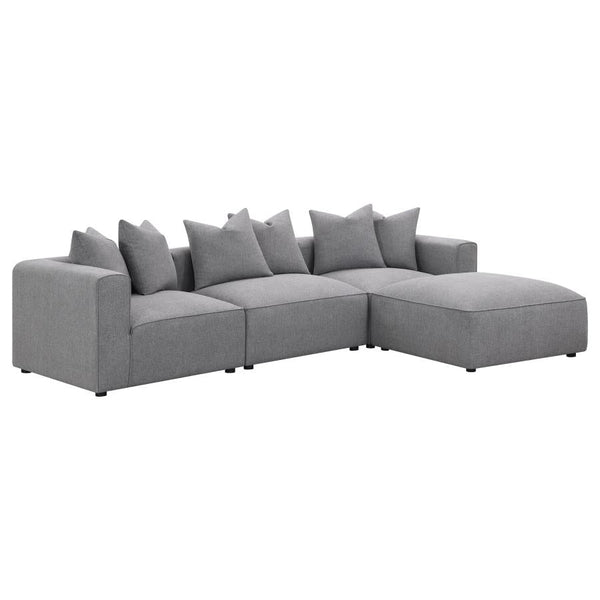 6 Month Rental Plan | Jenna 4 Piece Sectional, Grey | From $267/mo