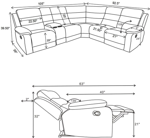 Rye reclining sectional