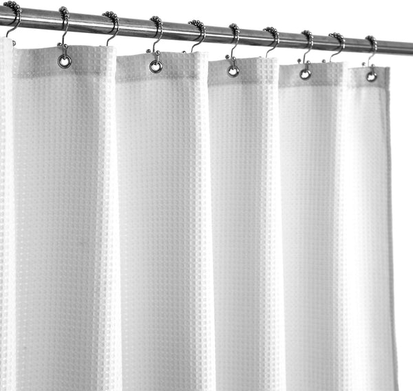 Waffle Weave Fabric Shower Curtain