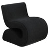 Curved Boucle Accent Chair, Black