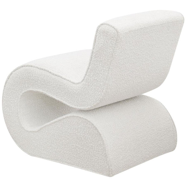 Curved Boucle Accent Chair, Cream