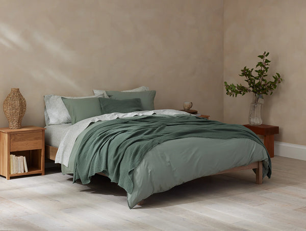 Coyuchi Organic Matelasse Blanket, Juniper