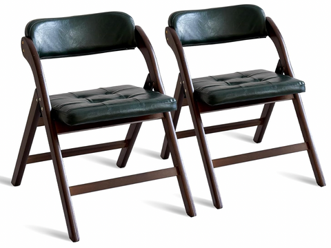 Folding dining chair set x2