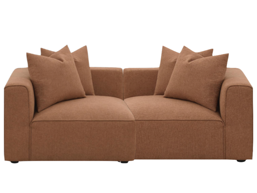 Jenna 2 Piece Sectional, Terracotta