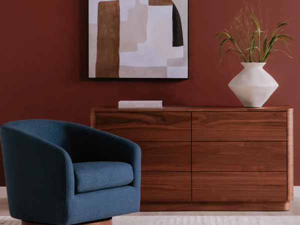 Walnut Rounded Dresser