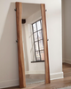 Live Edge Floor Mirror w/ Key Hooks