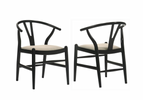 Black Wishbone Dining Chair (Set of 2)