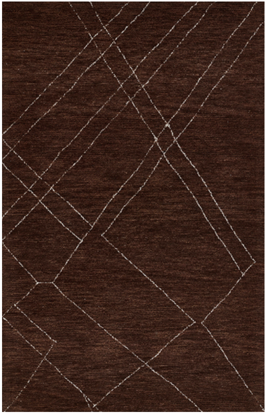 Abstract Lines Rug - Brown 8' x 10'