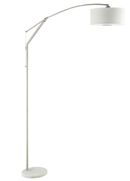 White Arch Floor Lamp w/ Marble Base