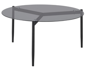 Roxa Round Smoked Glass Top Coffee Table