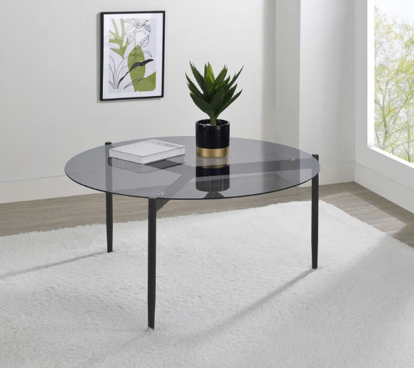 Roxa Round Smoked Glass Top Coffee Table