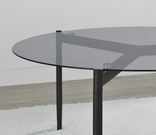 Roxa Round Smoked Glass Top Coffee Table