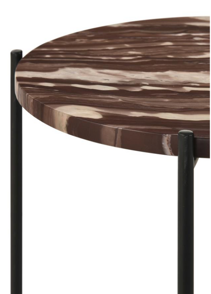 Saturna Round Marble Top Accent Table