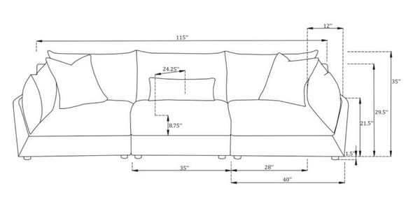 Sasha 3 Piece Sofa