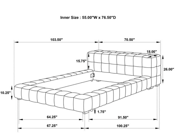 Trinity Full Sized Bed, Taupe