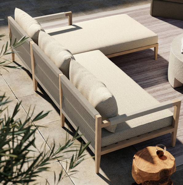 Sherry Outdoor 2-Piece Sectional, Washed Brown