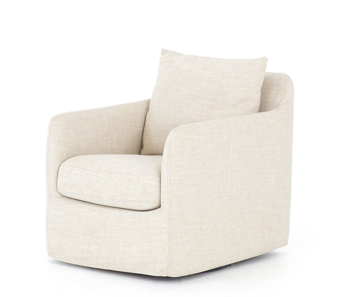 Banks Slipcover Swivel Chair