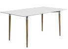 Sia Dining Table, Matte White and Oak