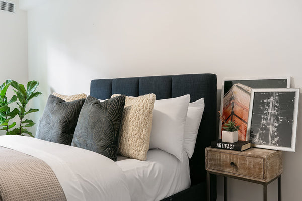6 Month Rental | Timor Bed, Queen, Denim | From $130/mo