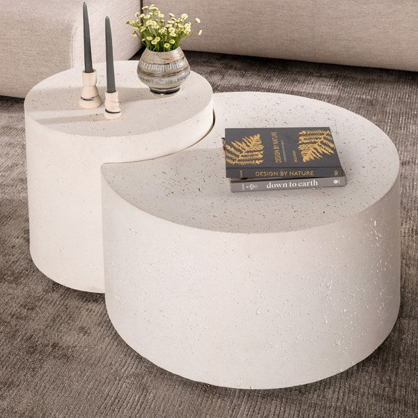 Constantine Textured White Nesting Tables