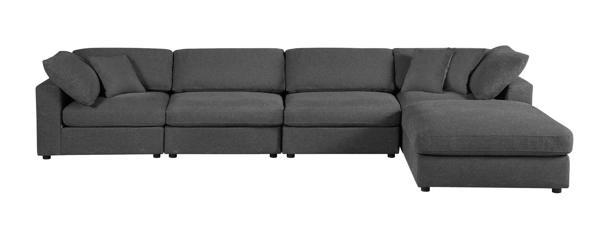Ollie 5 Piece Sectional, Grey
