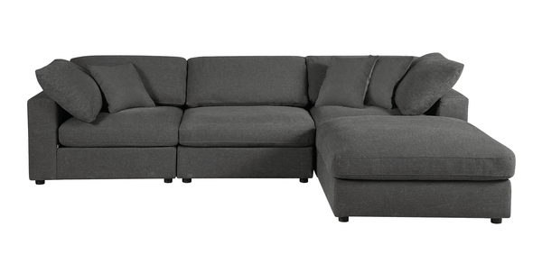 Ollie 4 Piece Sectional, Grey