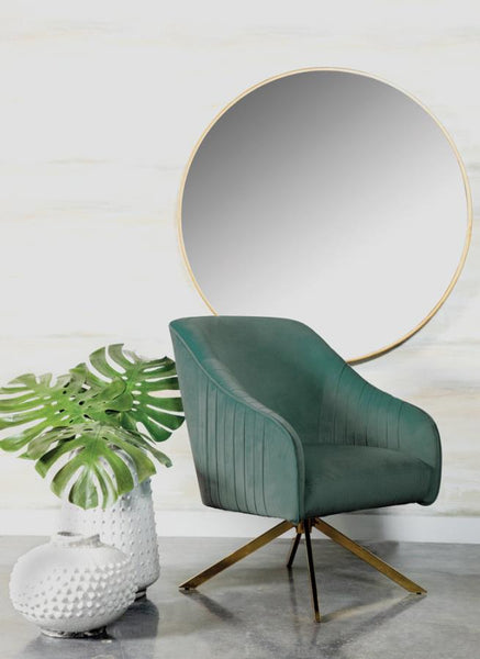 Teal and Brass Accent Chair