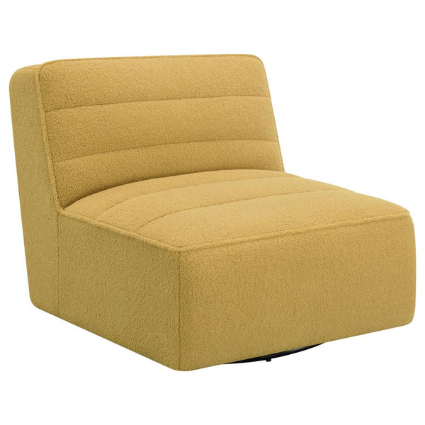 Turmeric Swivel Chair, Faux Sheep Skin