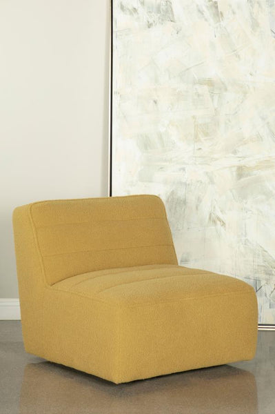 Turmeric Swivel Chair, Faux Sheep Skin