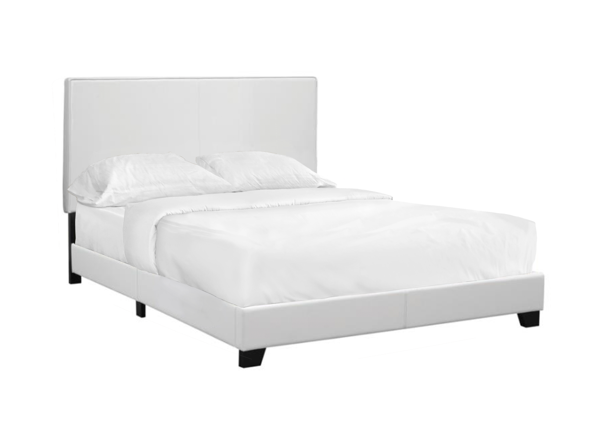 12 Month Rental Plan| White Leatherette Bed | From $40/mo