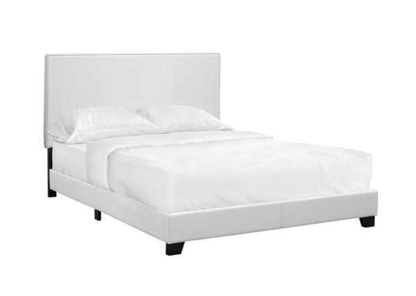 White Leatherette Queen Sized Bed