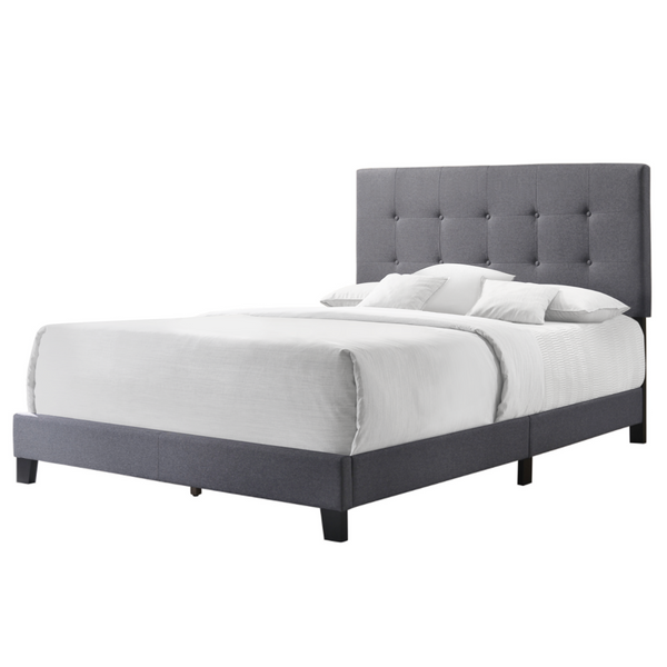 Oscar Queen Bed, Light grey
