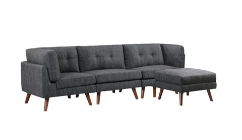 Pisces 4 Piece Sectional, Charcoal