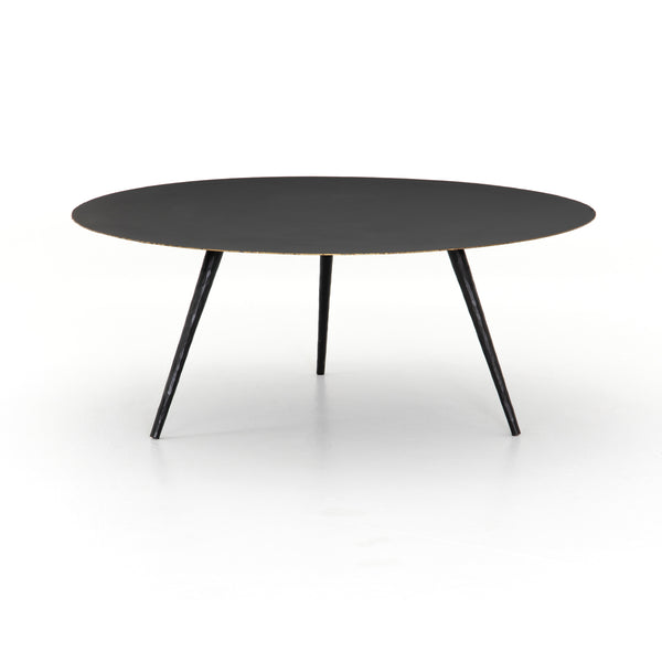Trula Round Coffee Table-Rubbed Black