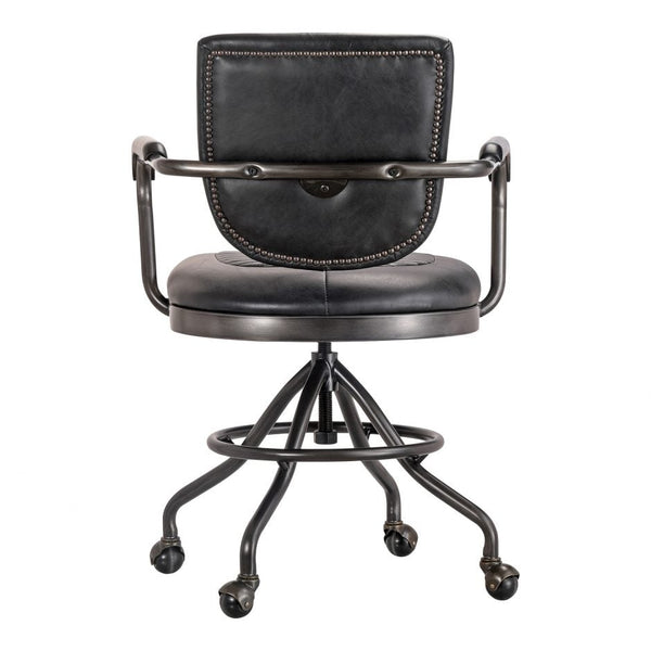 12 Month Rental Plan | Onyx Black Leather Desk Chair | From $89/mo