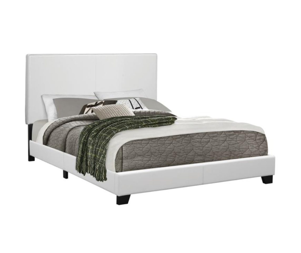 White Leatherette Full Sized Bed