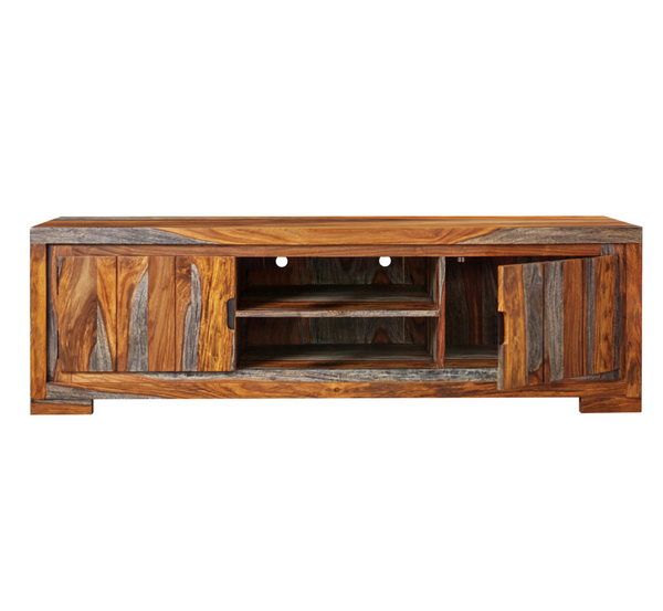 Two Tone Wood TV Console