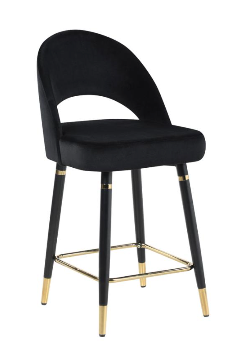 12 Month Rental Plan | Gold Tipped Black Counter Stool | From $35/mo