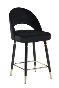 6 Month Rental Plan | Gold Tipped Black Counter Stool | From $45/mo