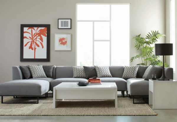 12 Month Rental Plan | Armless Grey Sectional - 6 Pieces | From $84/mo