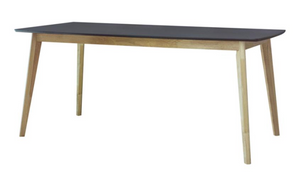 Darla Table, Matte Black and Wood