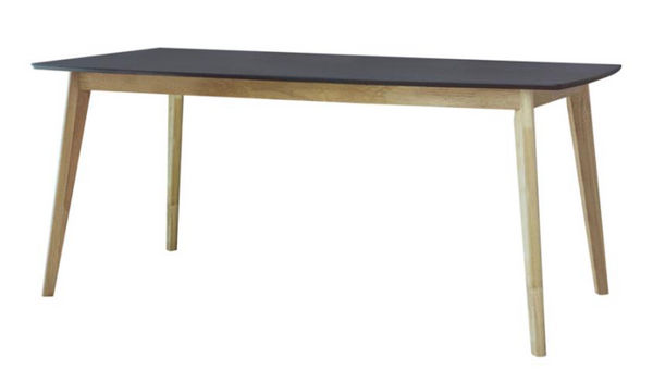 Darla Table, Matte Black and Wood